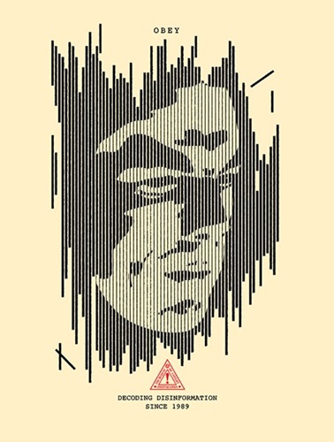 Decoding Disinformation (Cream) by Shepard Fairey