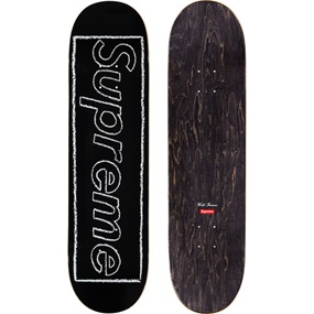 Kaws Chalk Logo Skateboard (Black) by Kaws