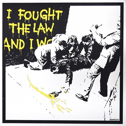 I Fought The Law (Yellow AP) by Banksy