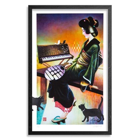 Girl With Fan (Hand-Embellished) by Ron Zakrin