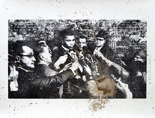 Humanitarian Ali (Gold Diamond Dust) by Mr Brainwash