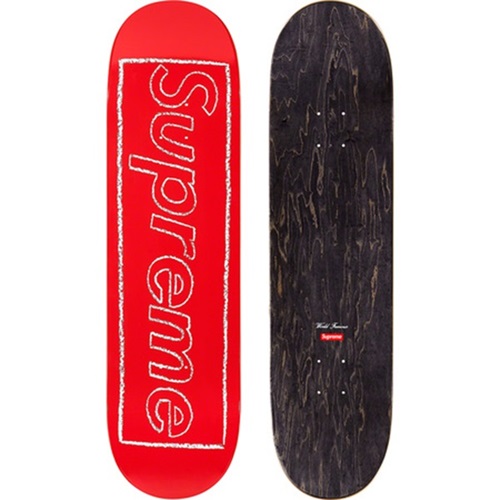 Kaws Chalk Logo Skateboard (Red) by Kaws