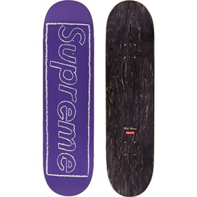 Kaws Chalk Logo Skateboard (Violet) by Kaws