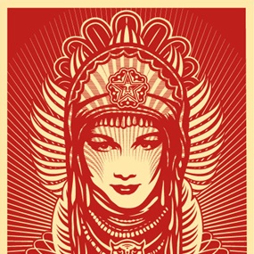 Peace Goddess (Red) by Shepard Fairey