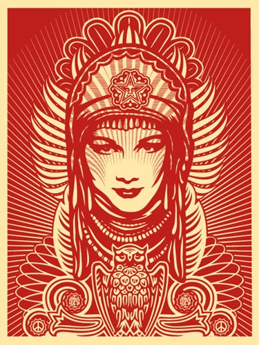 Peace Goddess (Red) by Shepard Fairey