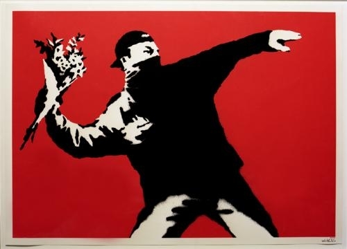 Love Is In The Air (Unsigned) by Banksy