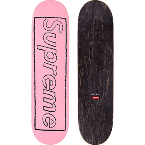 Supreme KAWS Chalk Logo Deck- Red Skateboard by Kaws- Brian Donnelly