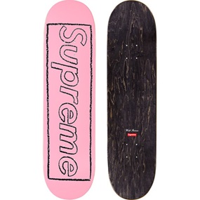 Kaws Chalk Logo Skateboard (Pink) by Kaws