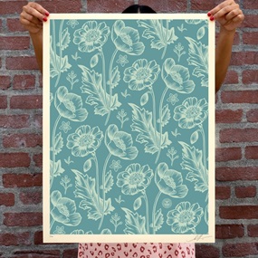 Sedation In Bloom (Blue / Baby Blue) by Shepard Fairey