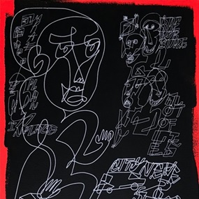 City Never Sleeps (Black With Red Border) by RAE