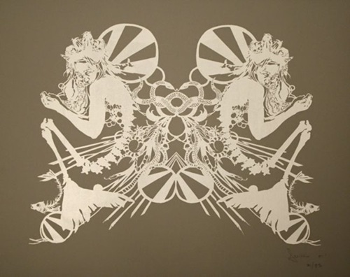 Miss Rockaway (White On Mylar) by Swoon