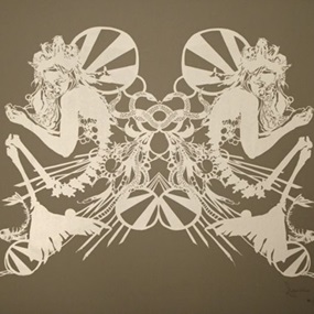 Miss Rockaway (White On Mylar) by Swoon