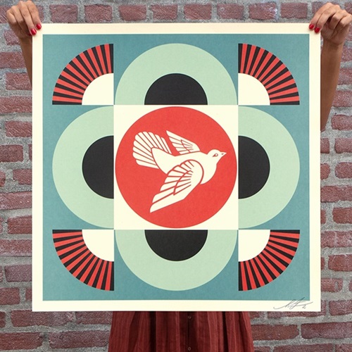 Geometric Dove (Offset (Blue)) by Shepard Fairey