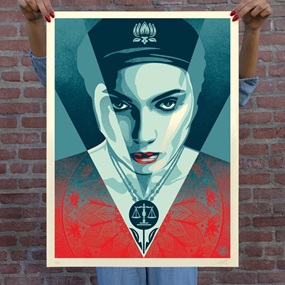Justice Woman (Blue) by Shepard Fairey