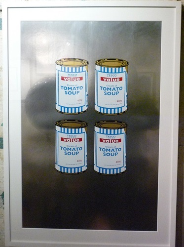 Four Soup Cans (Silver Artist Proof) by Banksy