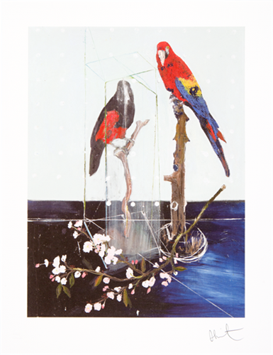 Two Birds With Blossom (Small) by Damien Hirst