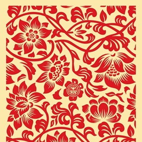 Floral Takeover 2017 (Red / Cream) by Shepard Fairey