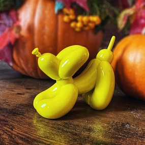 Downward Balloon Dog (Mini Yellow) by Whatshisname