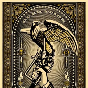 Operation Oil Freedom (Gold) by Shepard Fairey
