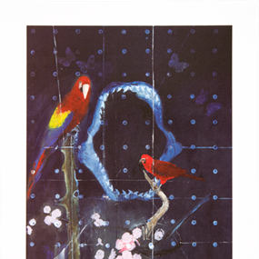 Red Bird And Parrot With Shark Jaw (Small) by Damien Hirst