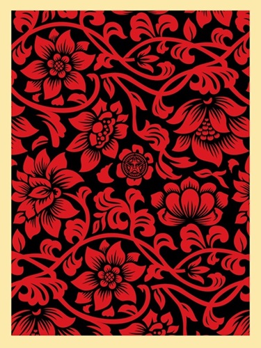 Floral Takeover 2017 (Red / Black) by Shepard Fairey