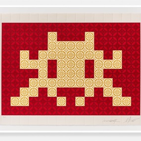 Positive Space / Negative Space (Cream / Red) by Space Invader