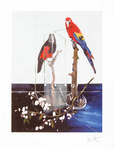 Two Birds With Blossom (Large) by Damien Hirst