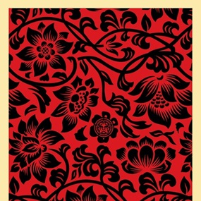 Floral Takeover 2017 (Black / Red) by Shepard Fairey