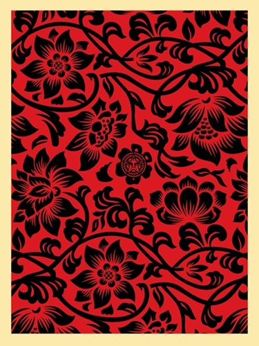 Floral Takeover 2017 (Black / Red) by Shepard Fairey