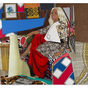 Din Avec La Main Dans Le Miroir Et Jupe Rouge (First Edition) by Mickalene Thomas