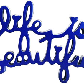 Life Is Beautiful (Sculpture) (Blue) by Mr Brainwash