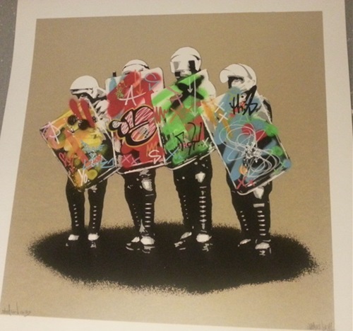 Love Cops (Hand finished gold) by Martin Whatson