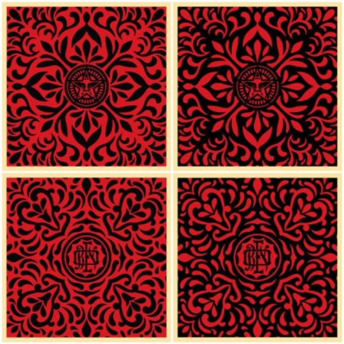 Japanese Fabric Pattern Set (Red / Black) by Shepard Fairey