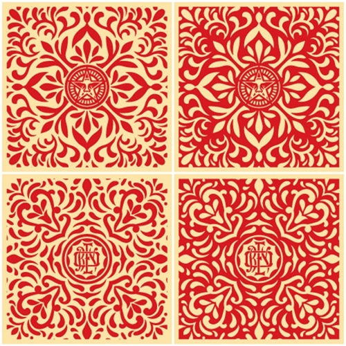 Japanese Fabric Pattern Set (Red) by Shepard Fairey