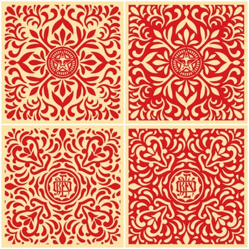Japanese Fabric Pattern Set (Red) by Shepard Fairey