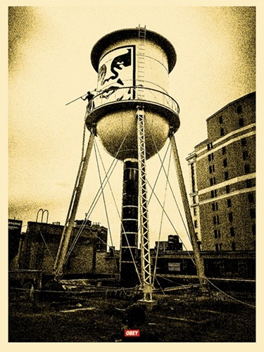 Covert To Overt - Icon Water Tower (Gold Edition) by Shepard Fairey