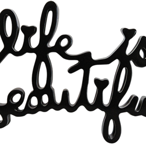 Life Is Beautiful (Sculpture) (Black) by Mr Brainwash