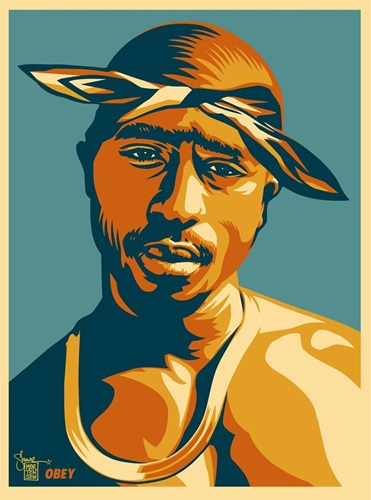 Tupac (Blue) by Shepard Fairey
