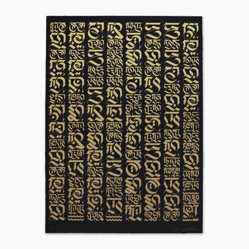 The Divine Letter (Gold On Black) by Cryptik