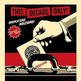 Shoplifters Welcome (Large Format - Red & Black) by Shepard Fairey | Jamie Reid