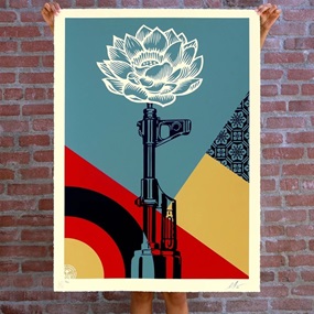 AK-47 Lotus (Large Format) by Shepard Fairey