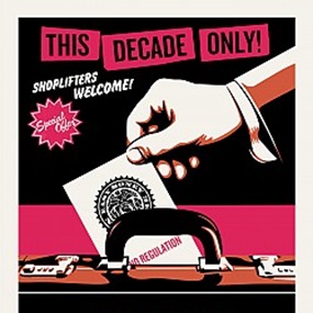 Shoplifters Welcome (Large Format - Pink & Orange) by Shepard Fairey | Jamie Reid
