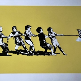 Rope Pulling (Yellow) by Blek Le Rat