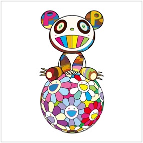 Atop A Ball Of Flowers, A Panda Cub Sleeps Properly by Takashi Murakami