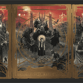 The Lord Of The Rings Triptych (Gold Foil) by Gabz