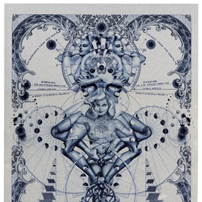 Pentade (Blue On Silver) by Handiedan