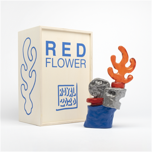 Red Flower (Blue - Orange Flame) by Royal Jarmon