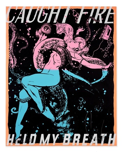 Caught Fire (Pink / Blue) by Faile