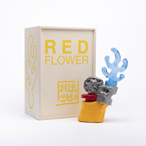 Red Flower (Yellow - Blue Flame) by Royal Jarmon