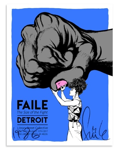 Size Of The Fight Show Print (Pink) by Faile